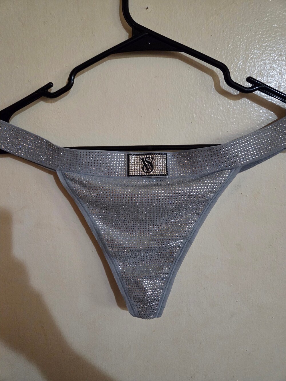 Victoria's Secret Shine Strap All Over Bling V-String Thong Size XL